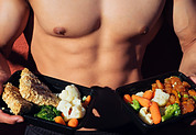 Fit male with nutritious food