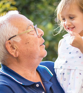 Grandfather with granddaughter